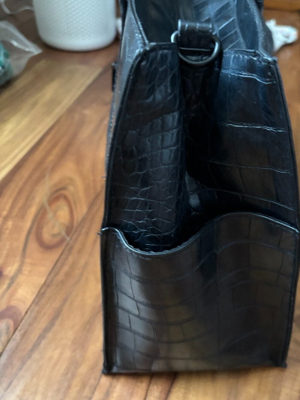 BÉIS The Work Tote in Black Croc - Laptop Bag - Includes Matching Pouch - Picture 4 of 9